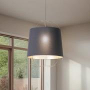 Hängeleuchte Lantern Medium, schwarz/gold, Stoff, E27