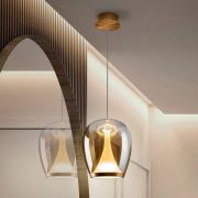 LED-Hängelampe Suspiro, Ø 25 cm, gold-/amberfarben, Glas