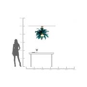 KARE Hängeleuchte Feather Palm, grün, Federn, Ø 87 cm, G9