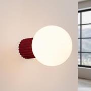 Wandleuchte ORBI, dunkelrot, Glas/Metall, Ø 12 cm, IP44, G9