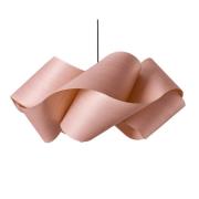 LZF Hängelampe Swirl, hellrosa/nickelfarben, Ø 54 cm, Holz