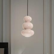 Hängeleuchte Oman, grau glänzend, Glas, Ø 14 cm