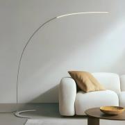 Lindby LED-Stehleuchte Danua, silber, Metall, Höhe 200cm