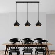 Hängeleuchte Muba, schwarz, Länge 120 cm, Metall