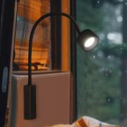 LED-Akku-Wandspot Magnetic flex, schwarz, dimmbar, CCT