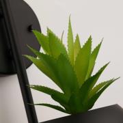 Wandleuchte Makarius, schwarz/weiß, Glas, Pflanzenampel