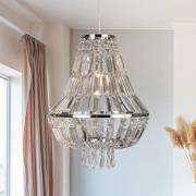 Pendelleuchte Dietana, klar/grau, Metall, Ø 30 cm, E27