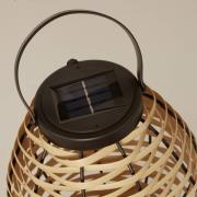 Solar-LED-Terrassenleuchte Netan, braun, Rattan, 23 cm, IP44