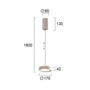 LED-Hängelampe Denver, Ø 17 cm, beigefarben, Metall