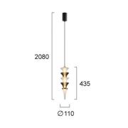 LED-Pendellampe Venera, Höhe 43 cm, weiß/braun, Glas