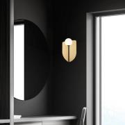 Wandlampe Fedora, Höhe 37 cm, goldfarben, Metall/Glas