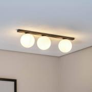 Deckenlampe Fit, schwarz/opal, dreiflammig