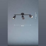 LED-Deckenstrahler Vano schwarz, dreiflammig lang