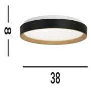 Deckenlampe Sorrento schwarz/Holzdekor Ø 38 cm Fernbedienung