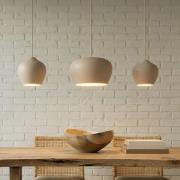 Lucande Hängeleuchte Malisa, beige, 3-fl., Metall, 90 cm