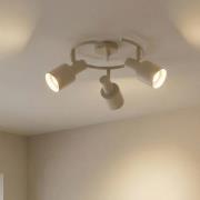 Lindby Deckenstrahler Ovelia, beige, 3-flg., Metall, E27
