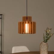 Hängelampe Rollo, terrakotta, Ø 31 cm, Stoff/Metall/Glas