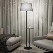 Stehlampe Hotel, grau/schwarz, Höhe 150 cm, Stoff/Metall