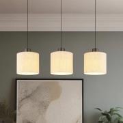 LED-Hängelampe Thea, Länge 74 cm, 3-flg., creme/schwarz matt