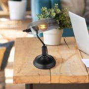 Tischleuchte Antique, rauchfarben/schwarz matt, Höhe 37 cm