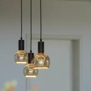 SEGULA Hängelampe Madox Square 3X Wave, schwarz, Stahl, E27