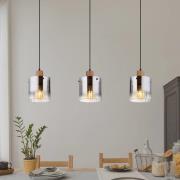 Hängeleuchte Underwood, Länge 100 cm, braun/rauchgrau, MDF