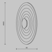 Maytoni LED-Wandleuchte Nami, weiß, Ø 40 cm, Aluminium