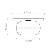 Deckenlampe NOTTINGHAM, messing antik, Ø 35 cm, Glas/Metall