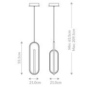 LED-Hängeleuchte DENMARK, schwarz matt, Ø 21 cm, Metall
