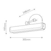 LED-Wandleuchte VALISE, schwarz/altmessing, 31 cm Kunstleder