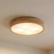 Lindby Deckenleuchte Tanju, Ø 60 cm, 5-flg., Eichenholz, E27