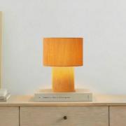 Lindby Tischleuchte Jone, hellbraun, Textil, 30 cm hoch, E27