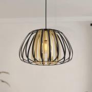 Hängeleuchte Encinitos, schwarz/messing, Ø 37,5 cm