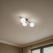 Deckenleuchte Drum, coffee, 3-flammig, Glas, Länge 46 cm