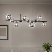 Hängeleuchte Rumba, schwarz/rauchgrau, Glas/Metall, 10-flg.