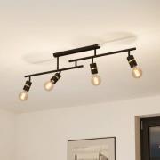 Deckenleuchte Lurone, schwarz, vierflammig