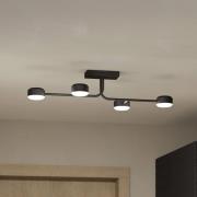 LED-Deckenleuchte Clavellina, schwarz, vierflammig