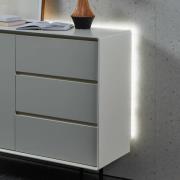 Hängelampe Oilella, schwarz-grau, Länge 95 cm, Glas, 3-flg.