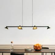 Lucande LED-Hängelampe Steve, schwarz, 113 cm 6-flg. dimmbar