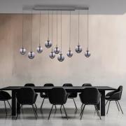 PURE LED-Pendellampe E-Infinity grau/rauchgrau 198 cm,10-flg