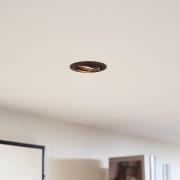 Prios Deckeneinbauleuchte Fibur, bronze, Zink, Ø 8,2 cm, 3er