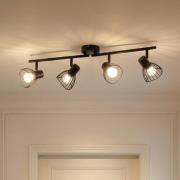 Lindby Deckenleuchte Piena, schwarz, 4-flg., Metall, 70cm