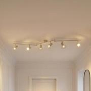 Lindby Deckenleuchte Piena, beige, 6-flg., Metall, 150cm