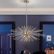 Hängeleuchte Evasion, 9-fl., gold, Metall, Glas, Ø 100cm