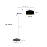 Stehlampe Bloeba, schwarz-goldfarben, Höhe 165 cm, Chintz