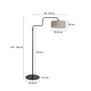 Stehlampe Bloeba, schwarz/schlammfarben, Höhe 165 cm, Chintz