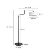 Stehlampe Bloeba, schwarz/weiß, Höhe 165 cm, Leinen