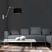 Wandlampe Prestige Chic stahl/schwarz-gold, Ausladung 90 cm