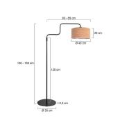 Stehlampe Bloeba, schwarz/braun, Höhe 165 cm, Kork