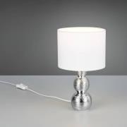 Tischleuchte Lova, weiß/silber, Höhe 29 cm, Glas/Keramik E27
